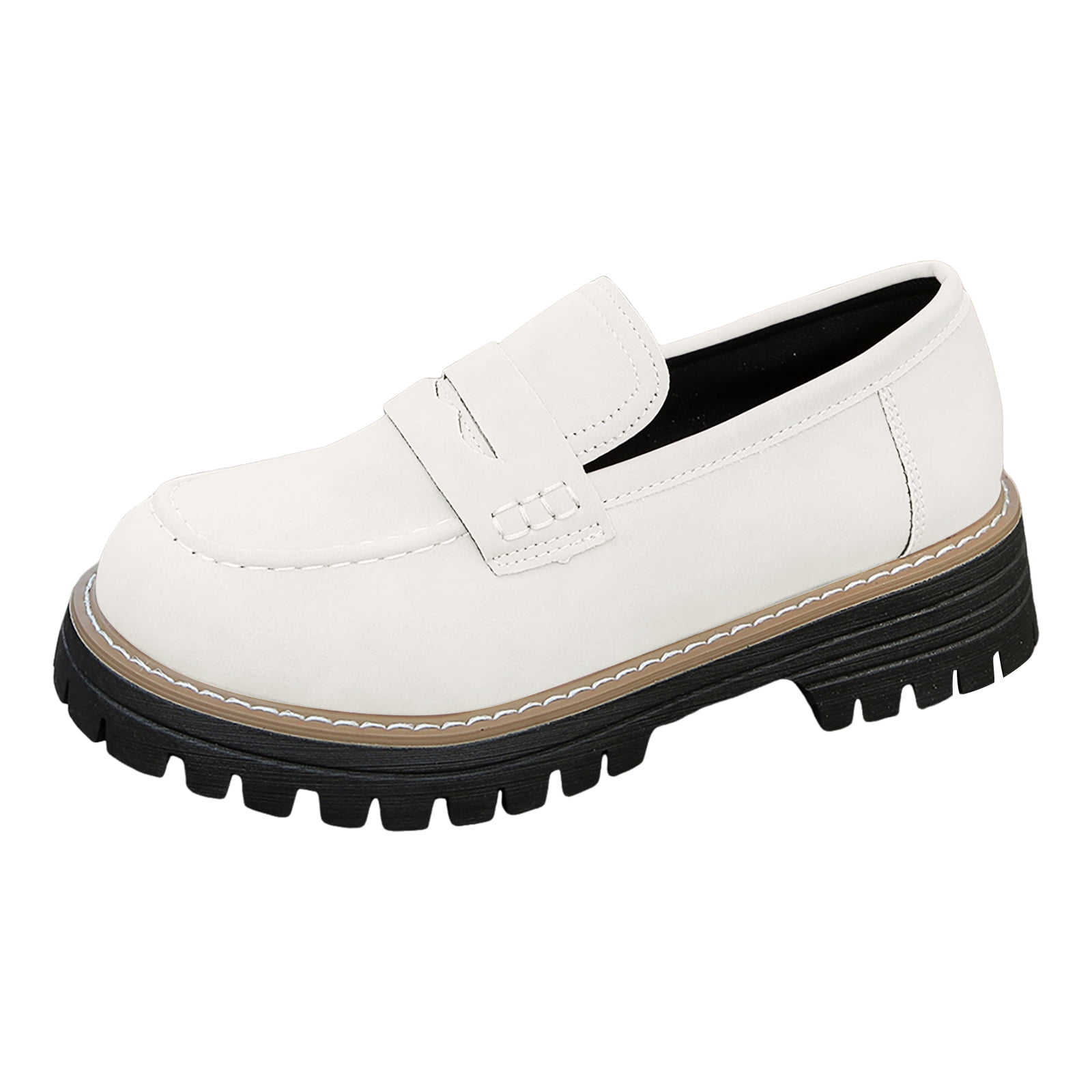 Womens Suede Loafers Classic Lug Sole Low Heel Slip on Penny  display picture 1