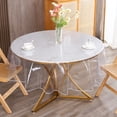 thumbnail image 2 of Clear Round Plastic Tablecloth Protector Waterproof Oil-Resistant PVC Stain-Resistant Wipeable Table Cover for 60 Inch Round Table, 2 of 5