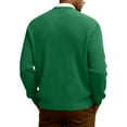 thumbnail image 4 of Havenx Mens Cardigan V Neck Rib Knit Sweaters Button Front Long Sleeve Outwear Shawl Collar Solid Color Classic Soft Comfy Warm Fall Trendy Dress,Dark Green 3XL, 4 of 7