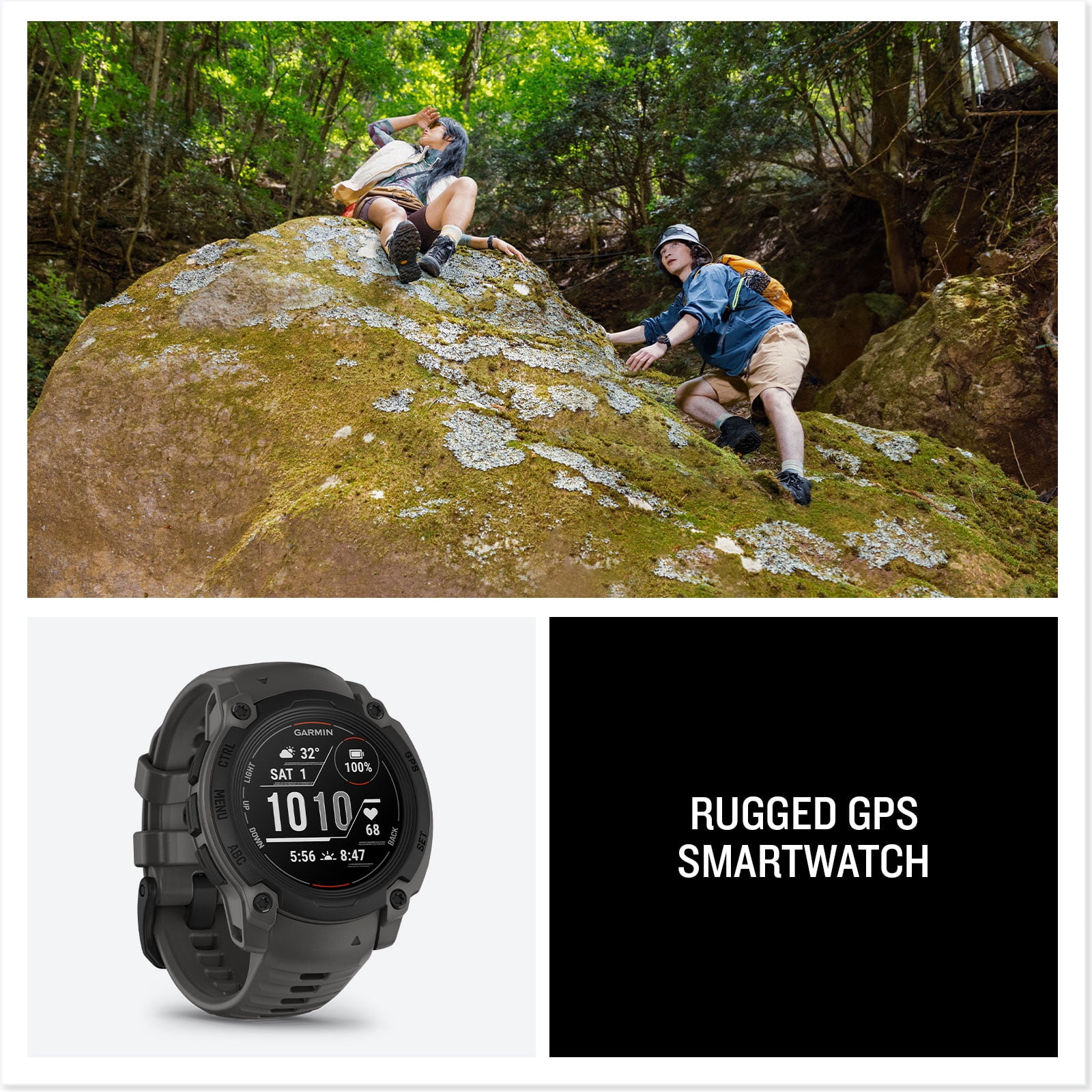 Garmin Instinct E 40mm, Outdoor GPS Smartwatch Charcoal 010-02932-00 Health, Fitness and Tactical Smart Watch Bundle