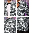 thumbnail image 6 of Unique Bargains Men's Leopard Animal Print Notched Lapel Slim Fit Blazer 2XL Black White, 6 of 6