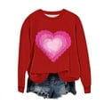 thumbnail image 2 of Fznquz Plus Size Valentines Day Sweatshirt Women Love Heart Graphic Sweatshirts Cute Red Crew Neck Women Fashion XL, 2 of 5