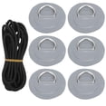 thumbnail image 2 of Stainless Steel D Ring Patch Bungee Cord Set, D Ring Pad Bungee Cord Set High Breaking Strength Easy To Store  for Inflatable Boat Kayak Accessories Yellow,Blue,Gray, 2 of 7