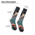 thumbnail image 2 of Daiia Sports Socks Flower White Dolphin Printed Novelty Crew Socks for Men Women Knee High Socks Cotton Socks Soft & Breathable Support Unisex Socks, 2 of 9