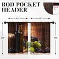 thumbnail image 2 of Wine Kitchen Curtains 45 Inch Length Grapes Fruit Window Short Tier Curtains Over Sink Set of 2, Summer Wooden Vintage Farmhouse Kitchen Decor 42x45 Inch, 2 of 6
