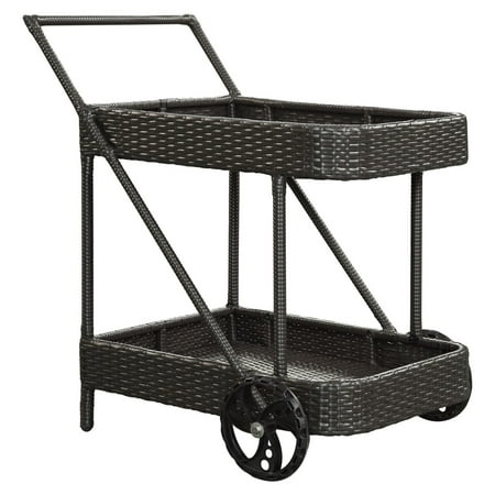 Aluminum Serving Cart - Modway Replenish Outdoor Patio Beverage Cart in Espresso