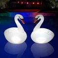 thumbnail image 1 of Luces flotantes para piscina Goallim, solares, recargables, 2 unidades, diseño de cisne, 1 of 8