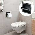 thumbnail image 4 of veasfak Wall-Mounted Toilet Paper Holder Paper Roller Racks Organizer Wipe Paper Storage Black, 4 of 9