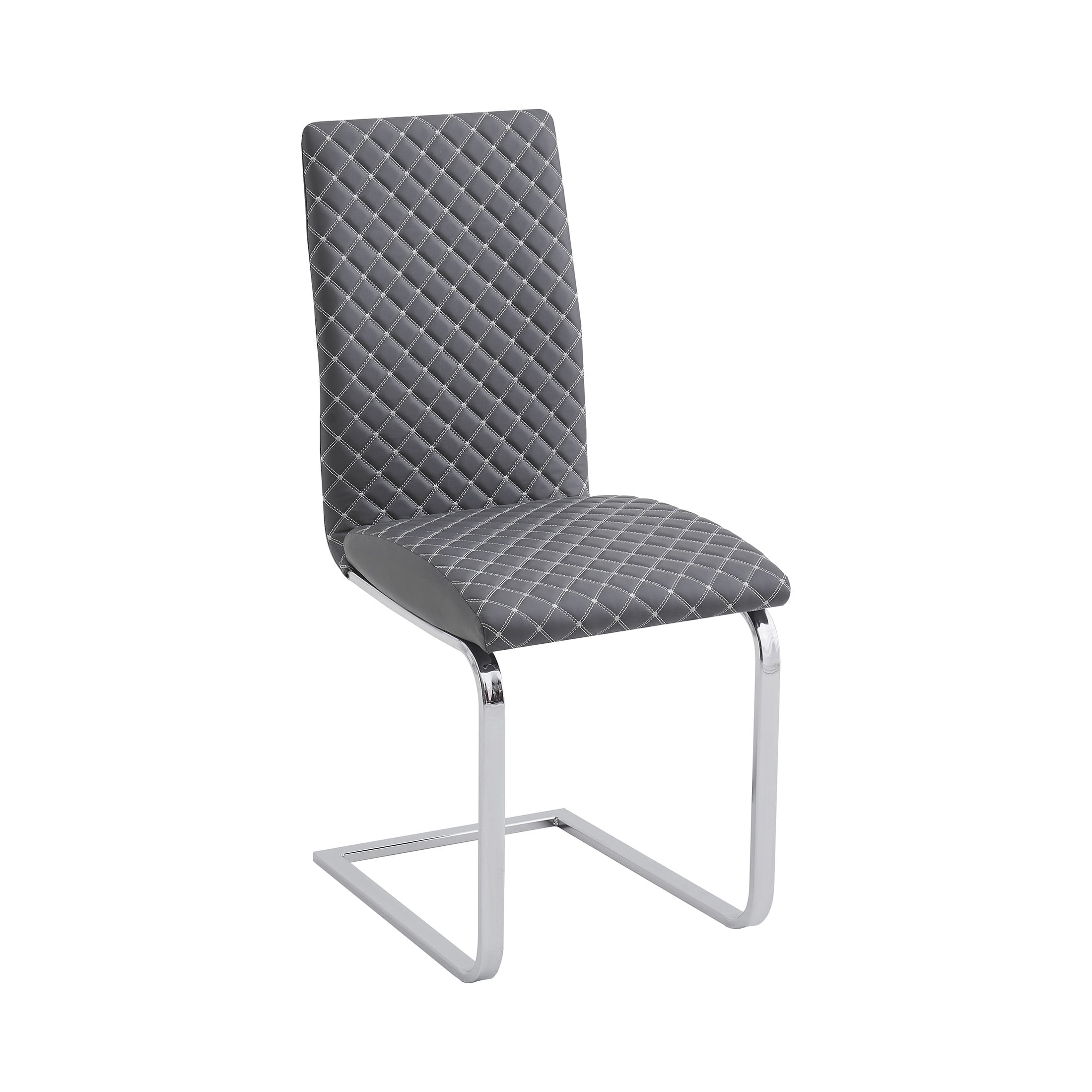 OakvillePark Nivo Modern Faux Leather Dining Chairs, Gray (Set of 2)