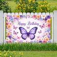 thumbnail image 5 of Butterfly Birthday Banner Flower Pattern Background for Birthday Celebration Kids Party Decoration, 5 of 9
