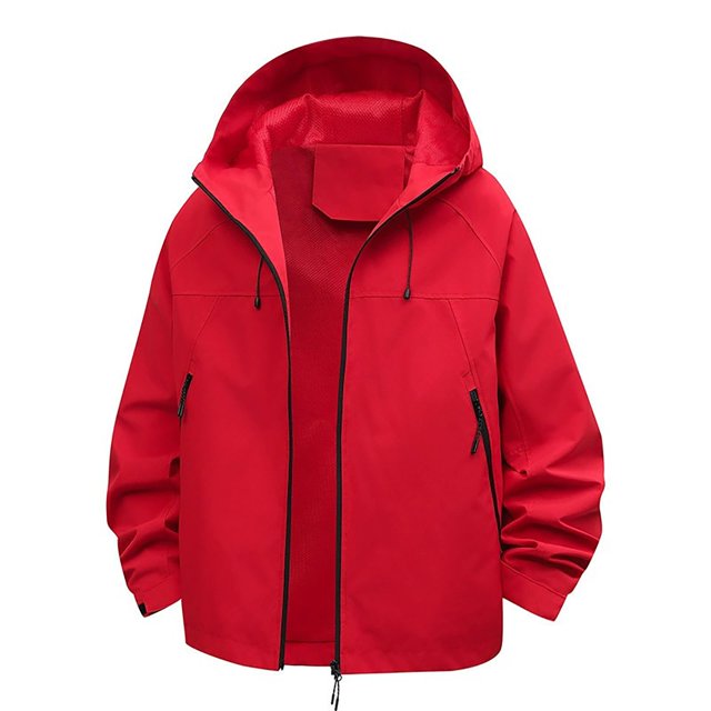 iHPH7 Manteau de Pluie Femme Imperméable Imperméables pour Femmes avec Capuche Tenues d'Automne pour Femmes Manteaux d'Automne Manteau de Pluie Léger Femme Manteau de Pluie de Randonnée Femme Trench Imperméable Femme Rouge 4TG