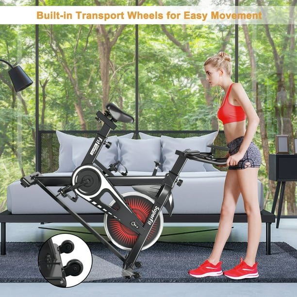 SuperFit Velo d Interieur Velo Stationnaire Ceinture Silencieuse Entrainement Resistance Reglable Walmart
