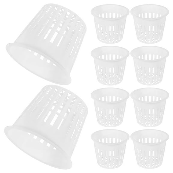 OUNONA 10pcs Garden Slotted Mesh Net Cup Hydroponic Planter Vegetable Growing Heavy Duty Filter Plant Net Pots Round Base Hydroponic Cups for Hydroponics Orchids