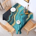 thumbnail image 2 of Blue Gold Wave Marble Pattern Square Tablecloth,Waterproof Square Table Cover,Wipeable Spillproof Washable Table Cover for Home Kitchen Party Decor 60"x60"(152x152cm), 2 of 6