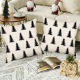 thumbnail image 5 of Set of 4 Merry Christmas Trees Black White Pink Snowflake Throw Pillow Covers Winter Xmas Square Decorative Pillow Cases Cushion Cover Outdoor Decorations Sofa Cotton Linen 18x18 Inch, 5 of 6