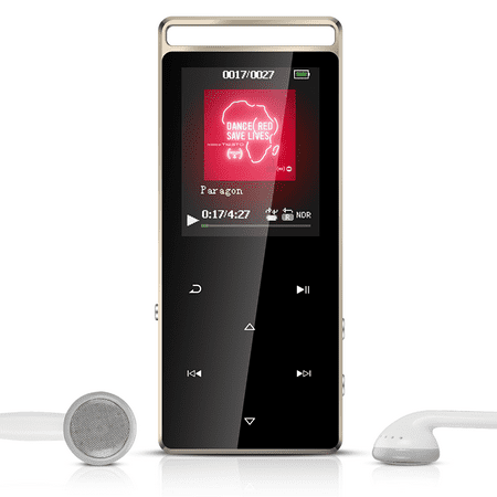 AGPTEK A01T 8GB Bluetooth MP3 Player with FM/ Voice Rocord, Lossless Sound Metal Music Player with Touch Button,