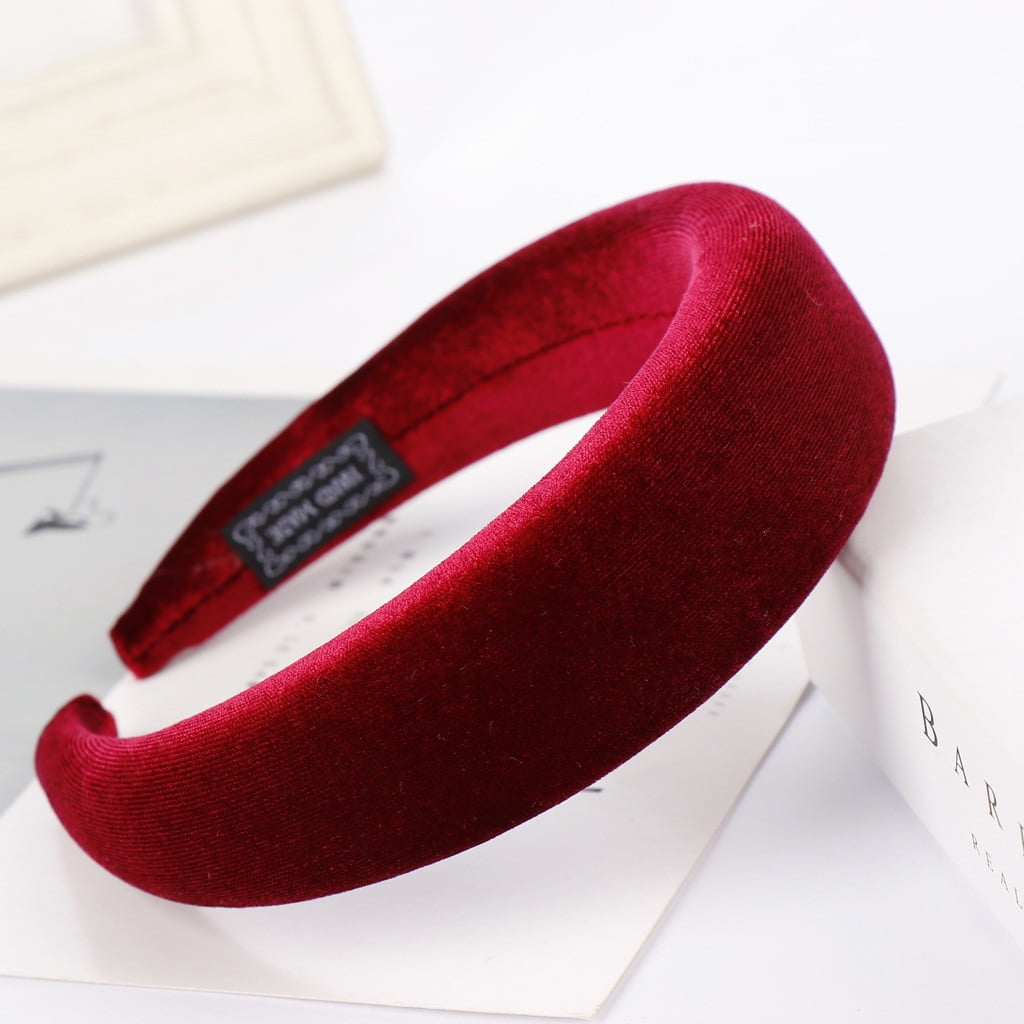Women's Wide Hairband Thick Sponge Velvet Headband Sponge Hair Hoop D Women's Wide Hairband Thick Sponge Velvet Headband Sponge Hair Hoop D