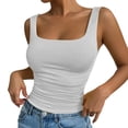 thumbnail image 7 of jowamay Square Neck Tank Top Slim Fit Casual Sexy Sleeveless T Shirt Camisole Casual Tanks Tops for Dating, 7 of 7