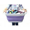 thumbnail image 6 of SAMMART Collapsible Plastic Laundry Basket - Foldable Pop Up Storage Container/Organizer - Portable Washing Tub - Space Saving Hamper/Basket (1, Lt. Purple), 6 of 8