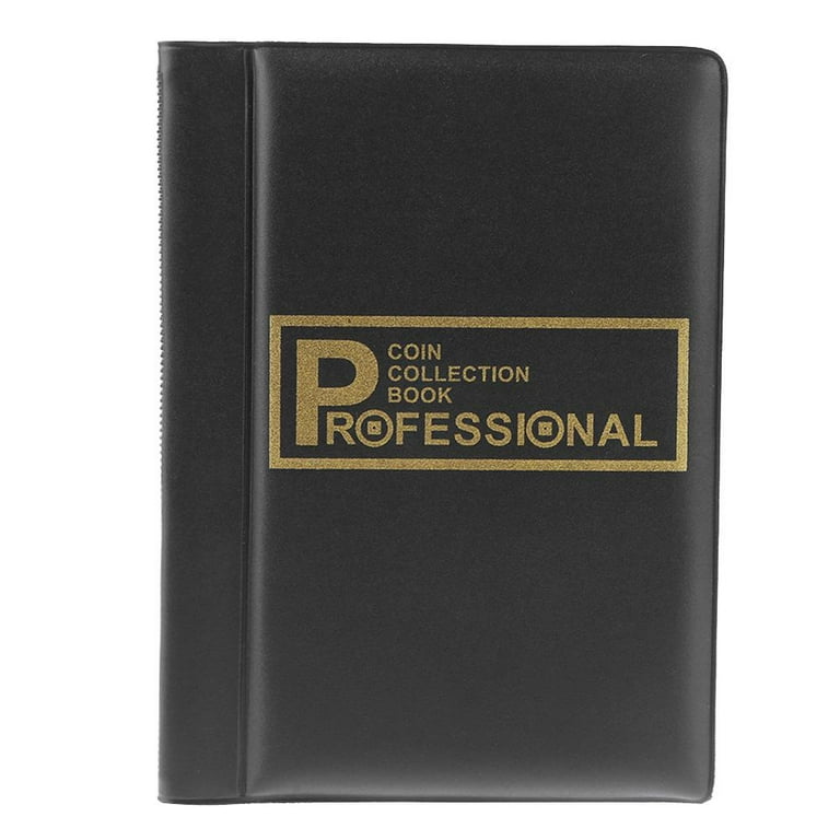 120 Pockets Coins Album Collection Book Commemorative Coin Holders (Black)  