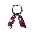thumbnail image 4 of INSPIRE CHIC Skinny Scarf Womens Thin Long Neckscarf Fashion Leopard Print Hairband Waistband Bag Handle Accessory Wine Red 88x5cm/35x2", 4 of 5