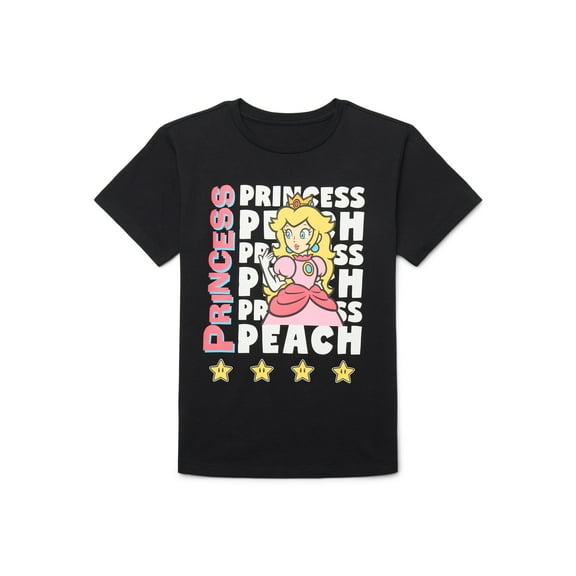 Princess Peach Girls Short Sleeve Graphic T-Shirt, Sizes 4-16