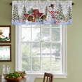 thumbnail image 3 of Grey Snowman Christmas Curtain Valances for Windows, Kitchen Valance Window Treatments Panel 2 Pack, Snowflake Red Truck Xmas Tree Gifts Rod Pocket Short Curtains for Bathroom Bedroom 60 x 18 Inch, 3 of 8