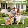 thumbnail image 6 of SERWALL Outdoor Bench, HDPE Backless Patio Bench, Weather-Resistant Garden Bench for Porch, Yard & Backyard, White, 6 of 10