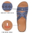 thumbnail image 5 of CHICVOMEY Floral Cut-Out Wedge Sandals for Women Arch Support Slip-On Sandals Comfort Summer Casual Shoes Open Toe Sandals Lightweight Cushioning, 5 of 7