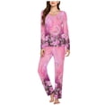 thumbnail image 2 of Birdeem Ensembles de Pyjama pour Femmes, Hauts et Pantalons Décontractés Unis, Manches 3/4, 2 of 5
