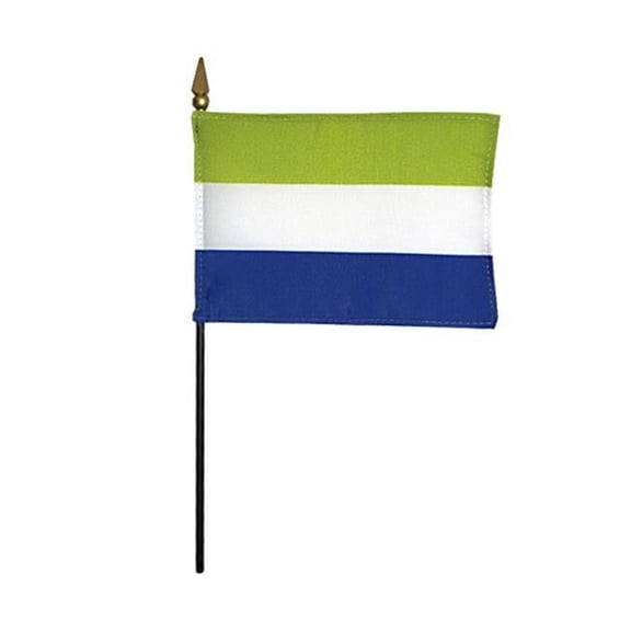 Annin Flagmakers 210122 4 x 6 in. Eb Sierra Leone Mounted - 12 Pack