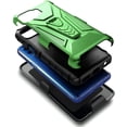 thumbnail image 4 of Nagebee Phone Case Compatible for Motorola Moto One 5G / Moto One 5G UW / Moto G 5G Plus with Tempered Glass Screen Protector, Belt Clip Holster with Built-in Kickstand Shockproof Armor Rugged (Green), 4 of 6