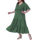 thumbnail image 4 of Vestidos de verano de talla grande para mujeres Agnes Orinda, vestido maxi de línea A con volantes, manga corta, escote en V, estampado de lunares, 4X verde oliva, 4 of 6