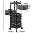 thumbnail image 5 of AQMD 5 Tiers Rotating Trolley, Square Kitchen Trolley, Rotating Kitchen Storage Shelves, Kitchen Vegetable Storage Organizer, Fruit Basket Floor Stand Shelf Fruit Tower, 5 of 8