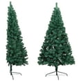thumbnail image 2 of vidaXL Artificial Half Christmas Tree with Stand Green 210 cm PVC, 2 of 5