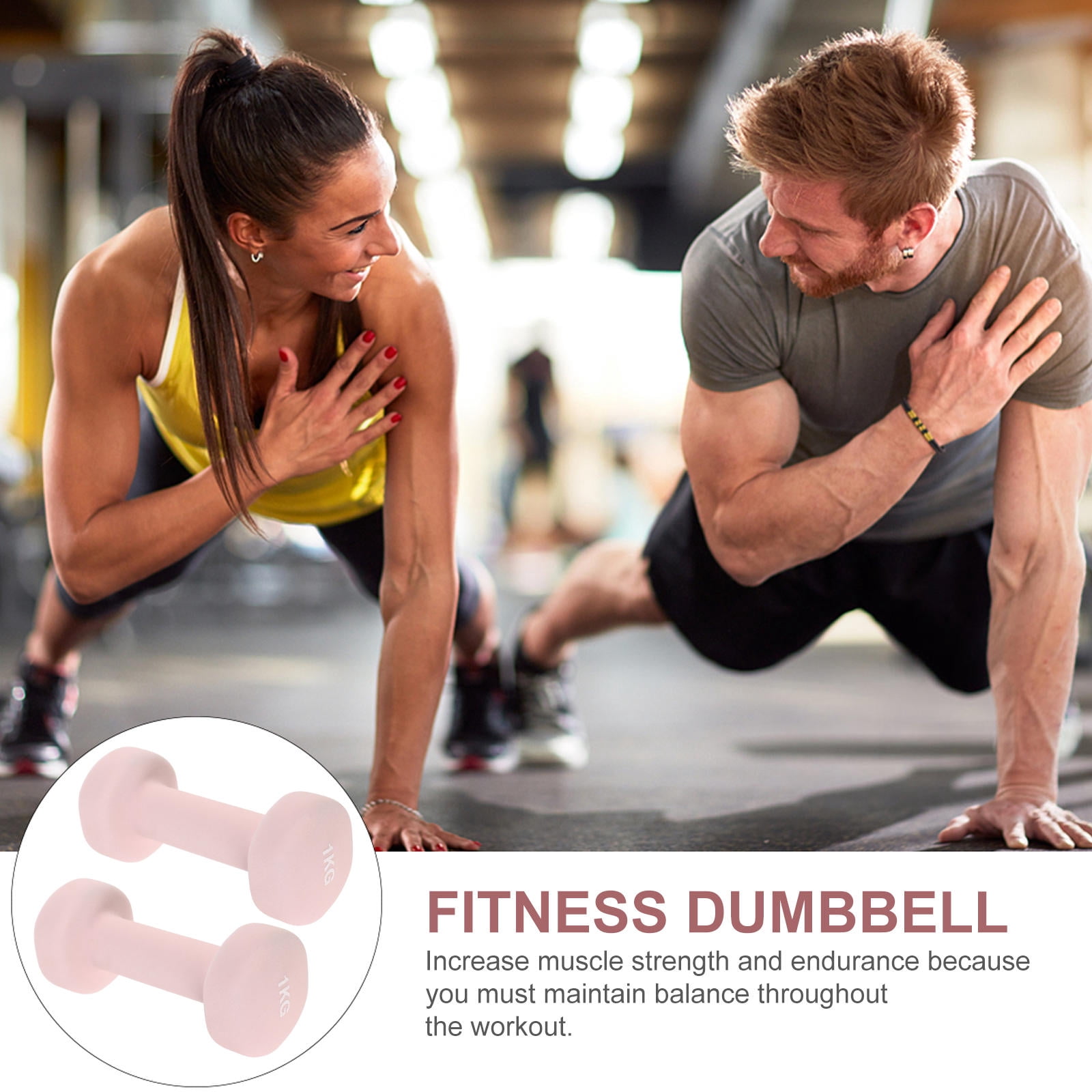 Mobestech 2Pcs Pink Cast Iron Dumbbells Hand Weights for Home Gym Strength Training