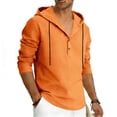 thumbnail image 3 of fatyb Mens Hooded Shirts Button up Long Sleeve Casual Pullover Lightweight Loose Beach Vacation Hoodies, 3 of 7