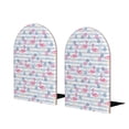 thumbnail image 2 of Picia Flamingo and Pineapple Pattern Wood Bookends for Shelves,Non-slip Bookends, Heavy Duty Wooden Bookend Support,1 Pair, 2 of 8