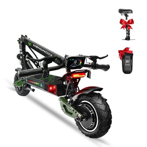 ZU06 1200W Electric Scooter with Seat Up to 35 MPH, 52V/20Ah Battery 50 Miles Long Range, NFC Smart Unlock & Dual Disc Brakes, 10" Off Road Tires Fast Folding E Scooter for Adults with Seat