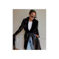 thumbnail image 1 of Danielle Bernstein Womens Faux-Fur Long Faux-Leather Jacket, Black, Large, 1 of 1