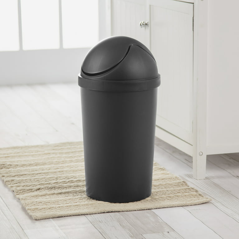 Gallon Trash Can, Oval Bathroom Trash Can, Stainless Steel Black trash can  for bathroom Hanging trash can Trash can bedroom Car - AliExpress