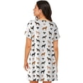 thumbnail image 2 of Bixox Nuisette pour Femme à Motif de Labrador Retriever, Vêtement de Nuit Doux et Respirant, Robe de Pyjama à Col Rond Longueur Genou, Tenue d'Intérieur pour la Maison et le Sommeil, 2 of 7