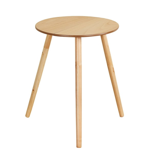 Three Legged Round Side Table, Round Particle Board Table With Glass Top