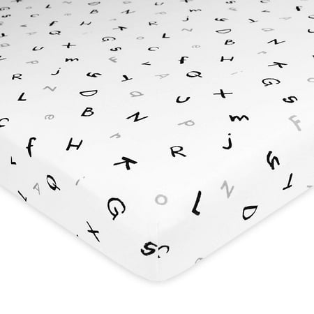 American Baby Company 100% Natural Cotton Fitted Pack and Play Sheet 39" x 27" - Soft & Breathable Pack N Play Sheet for Playpen, Playard & Mini Crib Mattress, Alphabet, for Boys & Girls