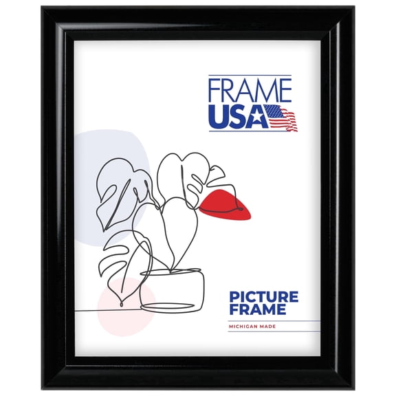 24x30 Picture Frame, Black Deluxe Poster Style N110–10, 1 Inch Polystyrene with Plexiglass