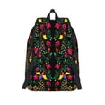 thumbnail image 2 of Lsque Mexican Flower 2 Pattern Canvas Daypack, Durable Backpack, High-quality Versatile Backpack,Vintage Compact Backpack-Medium, 2 of 6