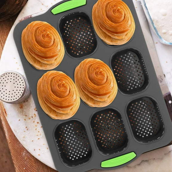 OUNONA  Professional Bread Pan Kitchen Cake Muffin Tin Molder Baking Pans Green