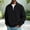 Black, variant on LYSMORA Men's Quarter Zip Stand Collar Pullover Sweatshirt, Raglan Long Sleeve Loose Casual Athletic Tops with Side Hand Pockets