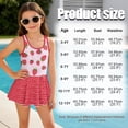 thumbnail image 5 of FOR U DESIGNS Girls' Sleeveless One-Piece Swimsuit Quick Dry Tank Bathing Suit Swimwear with Short Bathing Suit for Kids, Strawberry, 5 of 7