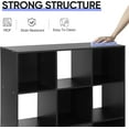 thumbnail image 6 of Wubio 9 Cube Open Shelf Bookcase 3 Tier Bookshelf Wood Cabinet Storage Organizer Display Shelves with 5 Removable Back Panels for Home, Office, Bedroom, Living Room, Black, 6 of 8